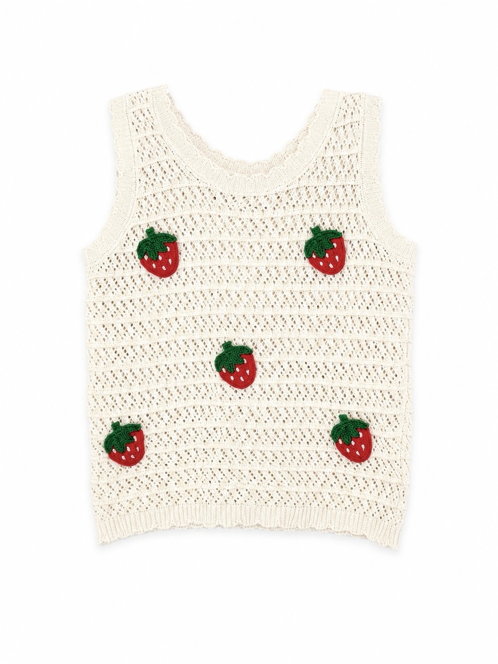 Little Angels Los Angeles Strawberry Knit Vest Top 6-12M NWT Crochet